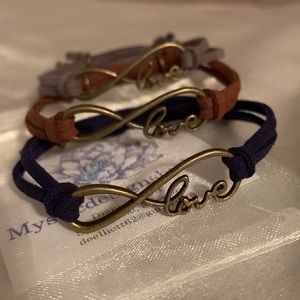 Infinity love leather bracelet